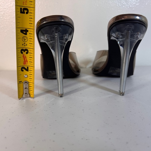 Cape Robbin Barbara-Anne Smoke Clear Stiletto Mules High Heels Size 7 NIB - Picture 11 of 16